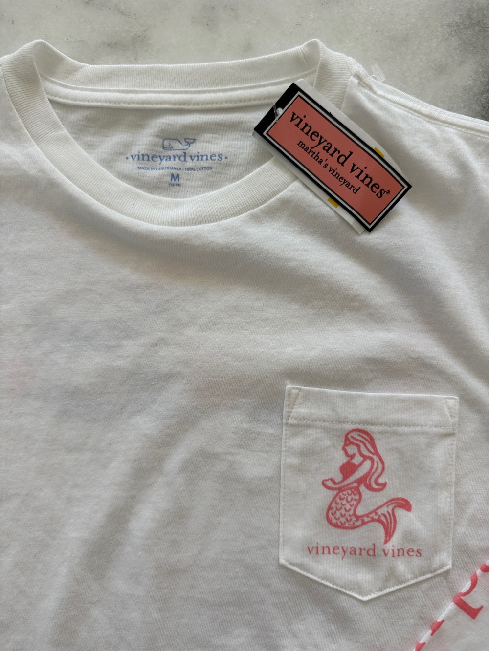 Vineyard Vines Kids White Long-Sleeve Tee Mermaid Tee size M New with Tags